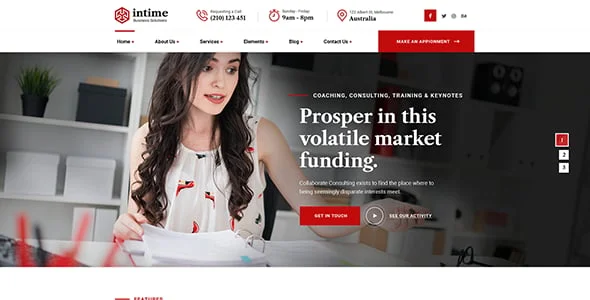 Intime - Business Consulting WordPress Theme — blog and article listing