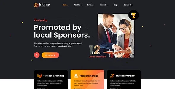 Intime - Business Consulting WordPress Theme — design detail view