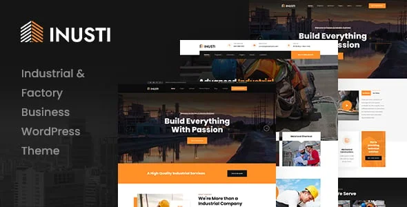 Inusti – Factory & Industrial WordPress Theme — homepage layout