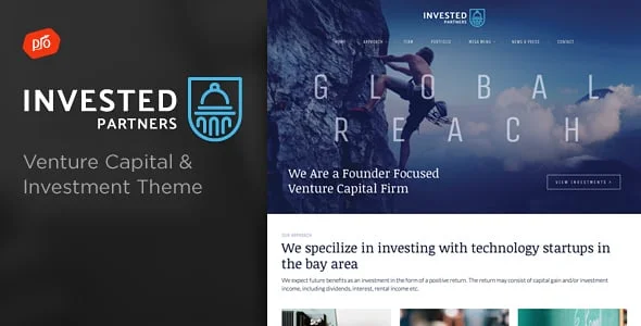 Invested - Venture Capital & Investment WordPress Theme — homepage layout