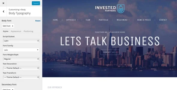 Invested - Venture Capital & Investment WordPress Theme — design detail view