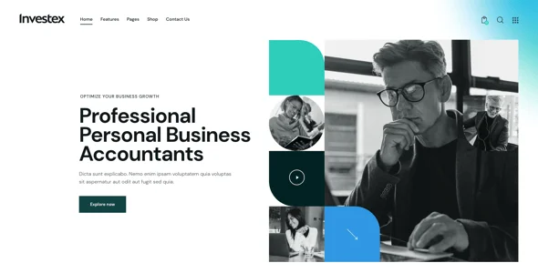 Investex - Corporate & Accounting Finance WordPress Theme — interior page design