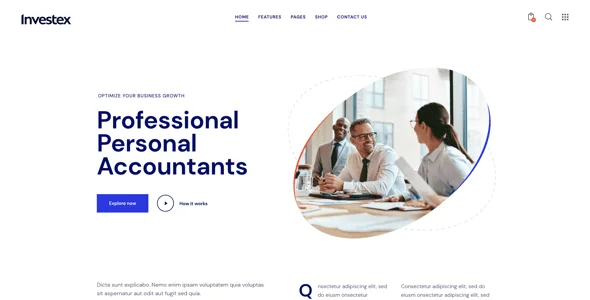 Investex - Corporate & Accounting Finance WordPress Theme — design detail view