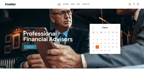Invetex | Consulting & Investment Theme — interior page design