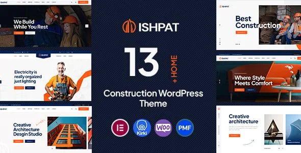 Ishpat - Construction WordPress Theme — homepage layout