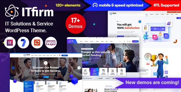 Itfirm - IT Solutions & Services WordPress Theme — homepage layout