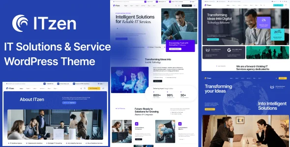 ITzen - IT Solutions & Services WordPress Theme — homepage layout