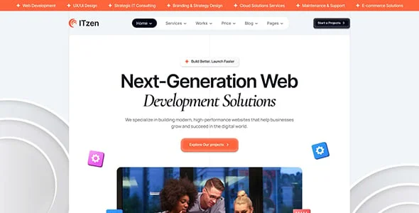 ITzen - IT Solutions & Services WordPress Theme — design detail view