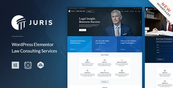Juris - Law Consulting Services WordPress Theme — homepage layout