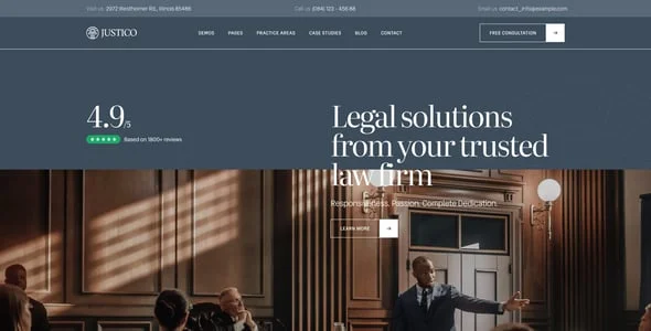 Justico – Attorney & Law Firm WordPress Theme — interior page design