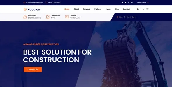 Kaouwa - Construction Building WordPress Theme — blog and article listing