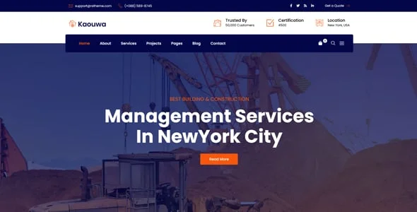 Kaouwa - Construction Building WordPress Theme — interior page design