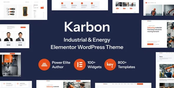 Karbon - Industrial & Energy Elementor WordPress Theme — homepage layout
