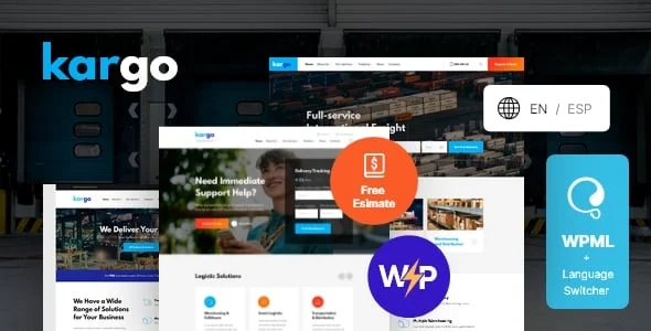 Kargo | Logistics & Transportation WordPress Theme — homepage layout
