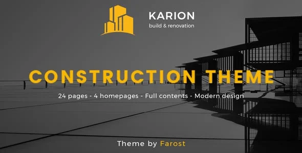 Karion - Construction & Building WordPress Theme — homepage layout