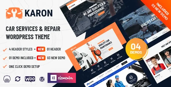 Karon - Car Repair and Service WordPress Theme — homepage layout