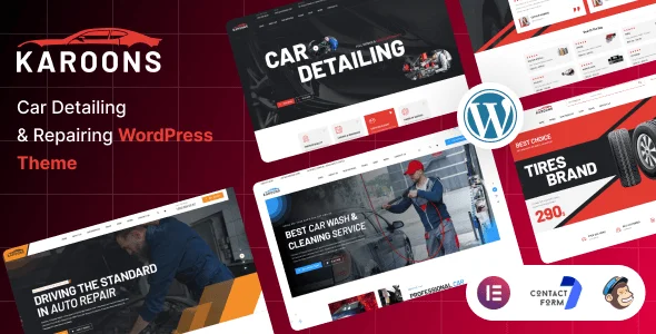 Karoons - Car Detailing & Repair WordPress Theme — homepage layout