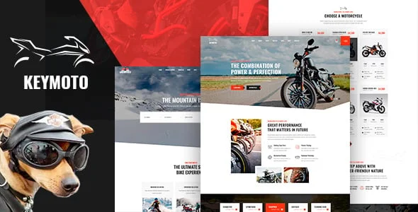 Keymoto - Motorcycle WordPress Theme — homepage layout