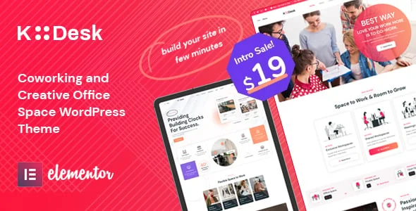 Kodesk - Coworking and Office Space WordPress Theme — homepage layout