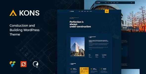 Kons - Construction and Building WordPress Theme — homepage layout