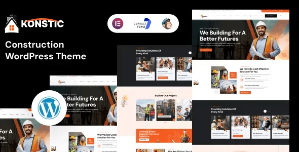 Konstic - Construction WordPress Theme — homepage layout