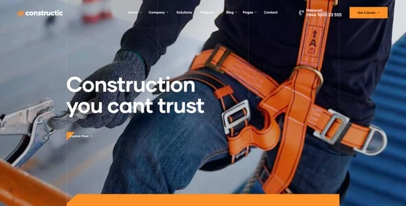 Konstruktic - Construction & Building WordPress Theme — design detail view