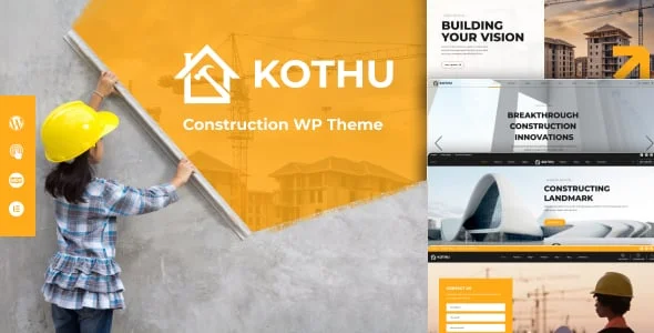 Kothu - Building & Construction WordPress Theme — homepage layout