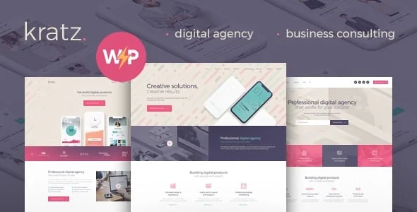 Kratz | Digital Agency Marketing and SEO WordPress Theme — homepage layout