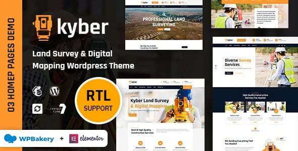 Kyber - Surveyor WordPress Theme — homepage layout