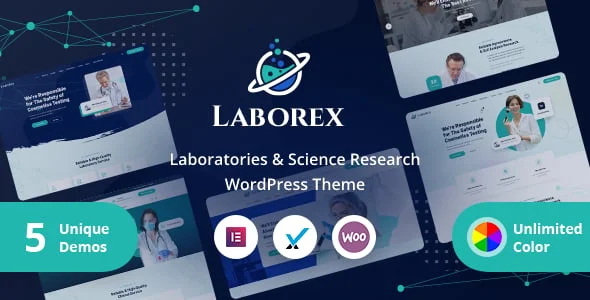 Laborex – Laboratory & Research WordPress Theme — homepage layout