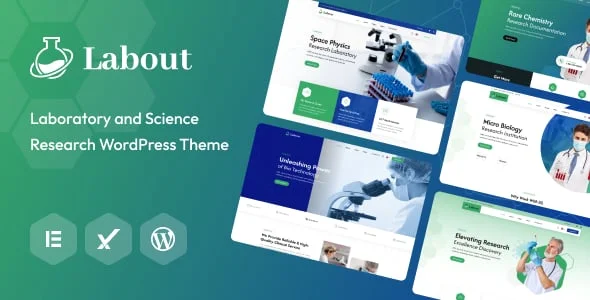 Labout – Laboratory & Research WordPress Theme — homepage layout