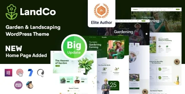 Landco - Garden & Landscaping WordPress Theme + RTL — homepage layout