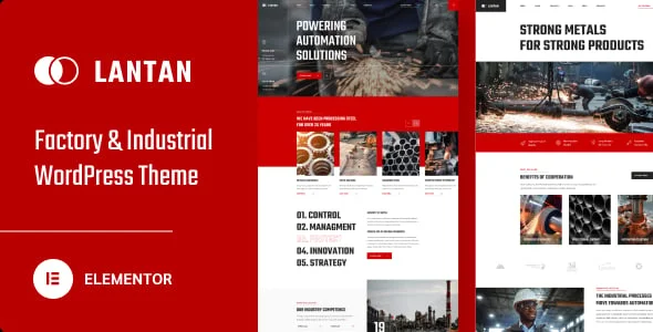 Lantan - Factory & Industrial WordPress Theme — homepage layout