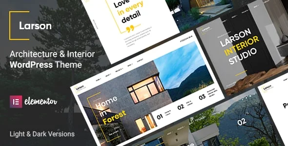 Larson - Architecture WordPress Theme — homepage layout