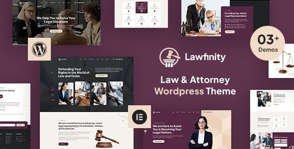 Lawfinity – Attorney WordPress Theme — homepage layout