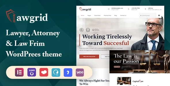 Lawgrid - Lawyer & Attorney WordPress Theme — homepage layout