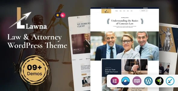 Lawna - Attorney & Advocate WordPress Theme — homepage layout