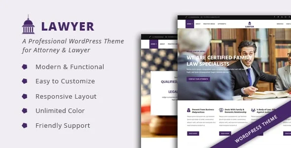 Lawyer - Attorney & Lawfirm WordPress Theme — homepage layout