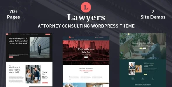 Lawyers - Attorney Consulting WordPress Theme — homepage layout