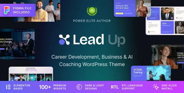 Lead Up - Mentoring & Business Coaching WordPress Theme — homepage layout