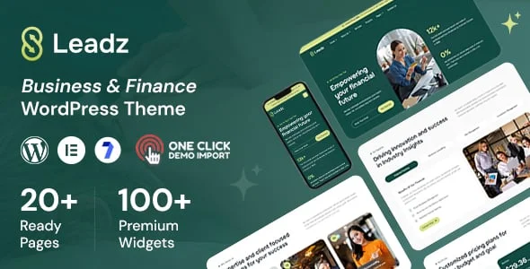 Leadz - Business Consulting & Finance WordPress Theme — homepage layout
