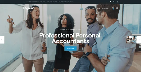 LeGrand | Modern Business WordPress Theme — interior page design