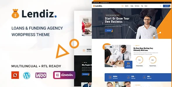 Lendiz - Loan & Funding Agency WordPress Theme — homepage layout