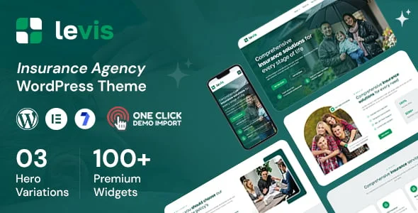 Levis - Insurance WordPress Theme — homepage layout