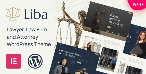 Liba - Lawyer and Attorney WordPress Theme — homepage layout