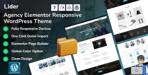 Lider - Agency, Corporate and Multipurpose WordPress Elementor Theme — homepage layout