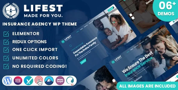 Lifest - Insurance Agency WordPress Theme — homepage layout