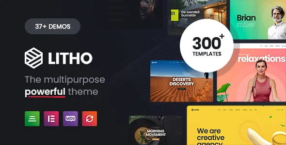 Litho - Multipurpose Elementor WordPress Theme — homepage layout