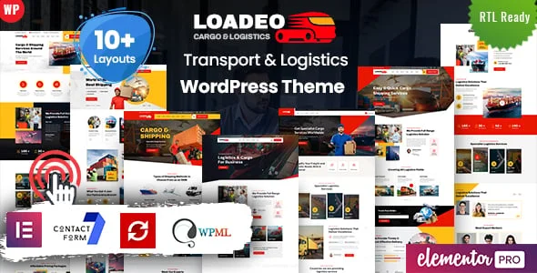 Loadeo - Logistics Transport WordPress — homepage layout