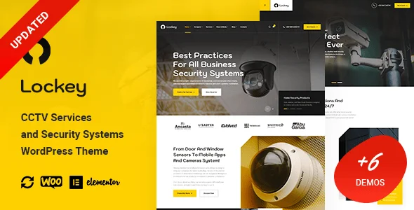 Lockey - CCTV and Security Systems WordPress Theme — homepage layout